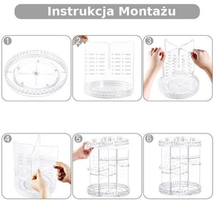 360° draaibare Crystal™️ make-up organizer