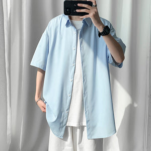 Oliga heren oversized shirt met korte mouwen