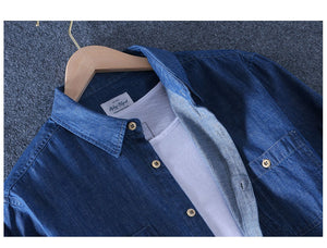 Jimmy denim shirt met korte mouwen