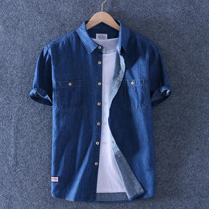 Jimmy denim shirt met korte mouwen