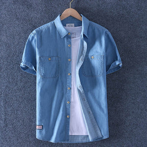 Jimmy denim shirt met korte mouwen