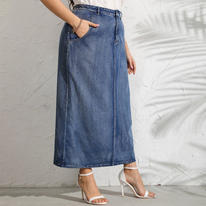 Denim rok plus maat Snap